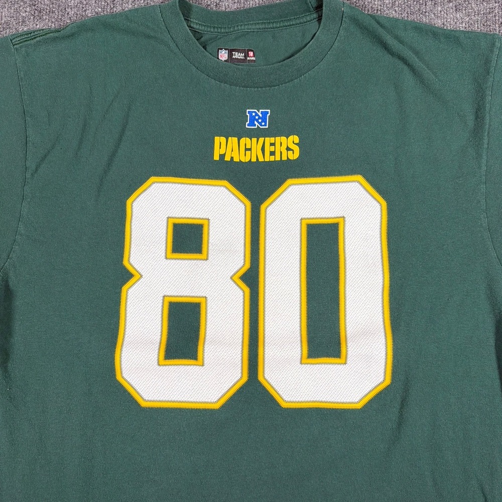 Green‎ Bay Packers Donald Driver 80 Shirt Men XL Green NFL Team Apparel - Picture 2 of 8